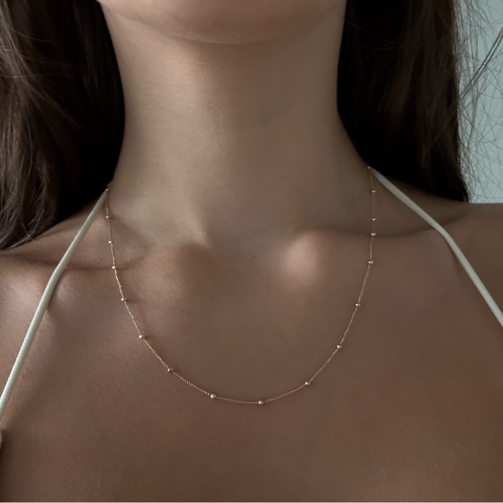 Real Gold plated Chain Necklace with Beads